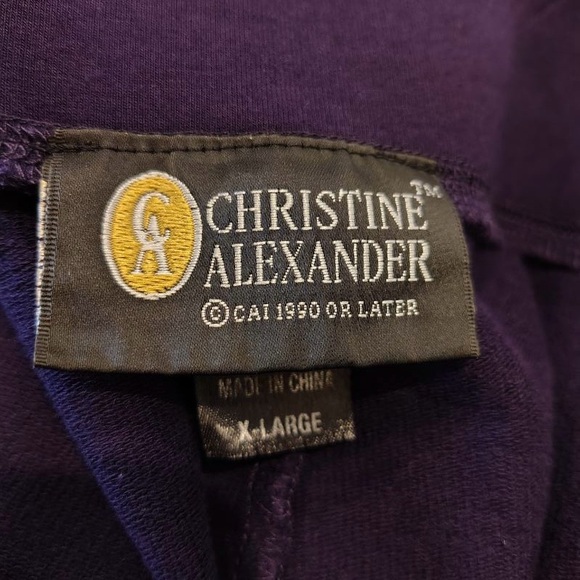 Christine Alexander Y2K Womens Purple Jogger Track Suit Swarovski Crystals Sz XL - Picture 3 of 15
